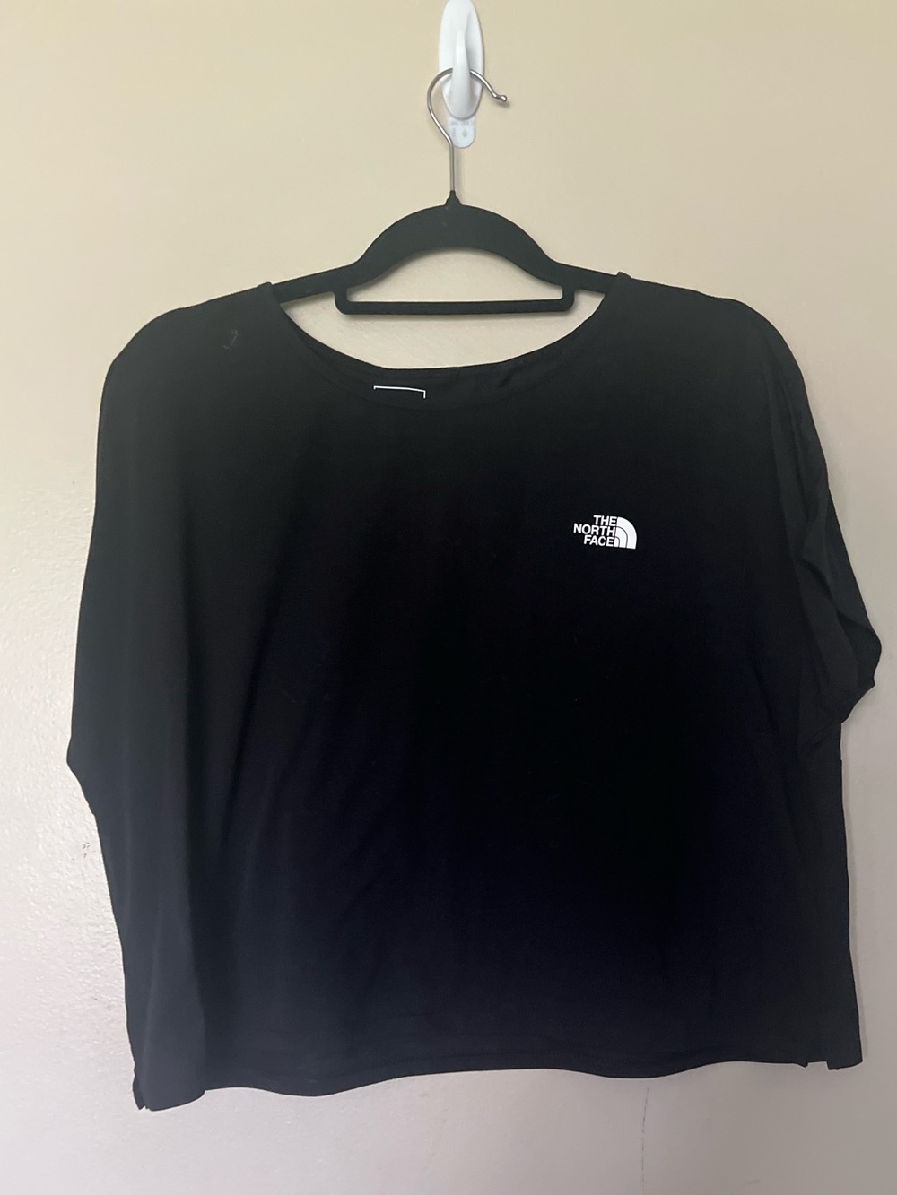 The North Face Black Tee White Logo with Cut Out on the Back